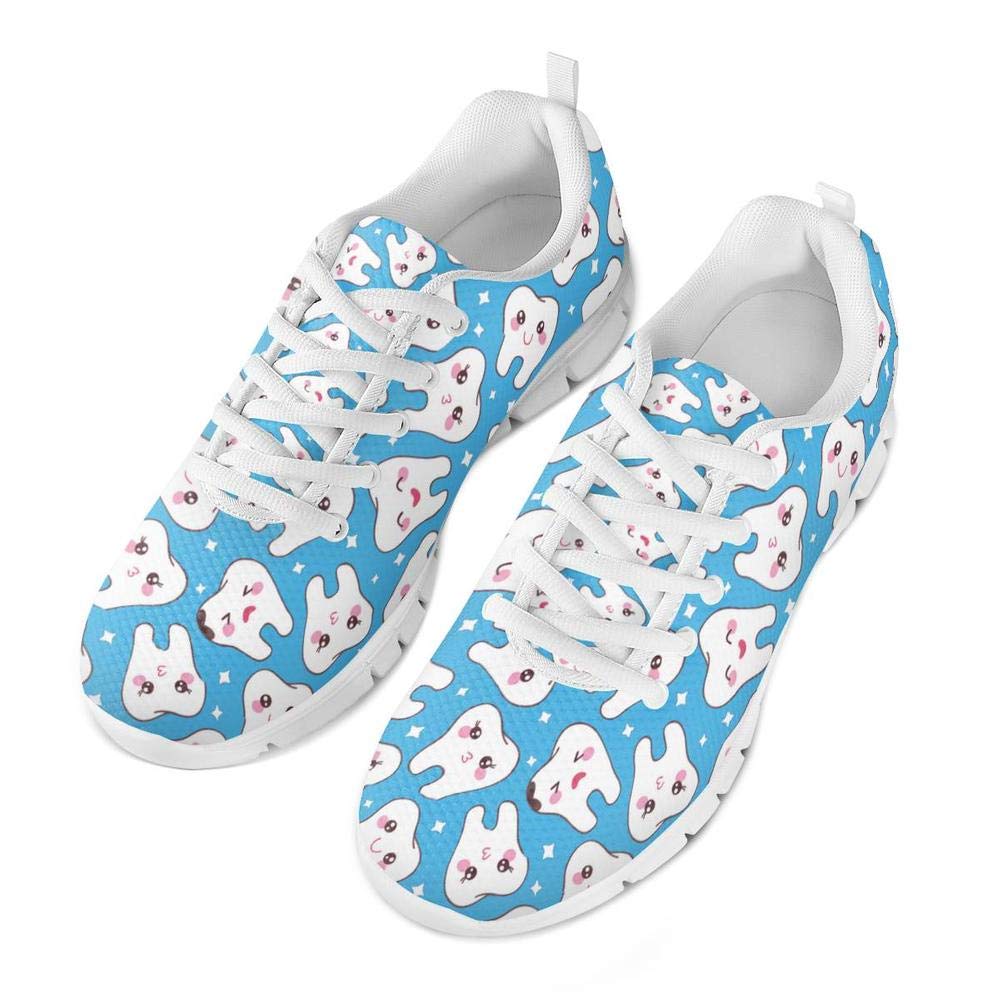 Dremagia Cute Teeth Print Women’s Running Tennis Shoes Lightweight Casual Walking Sneakers