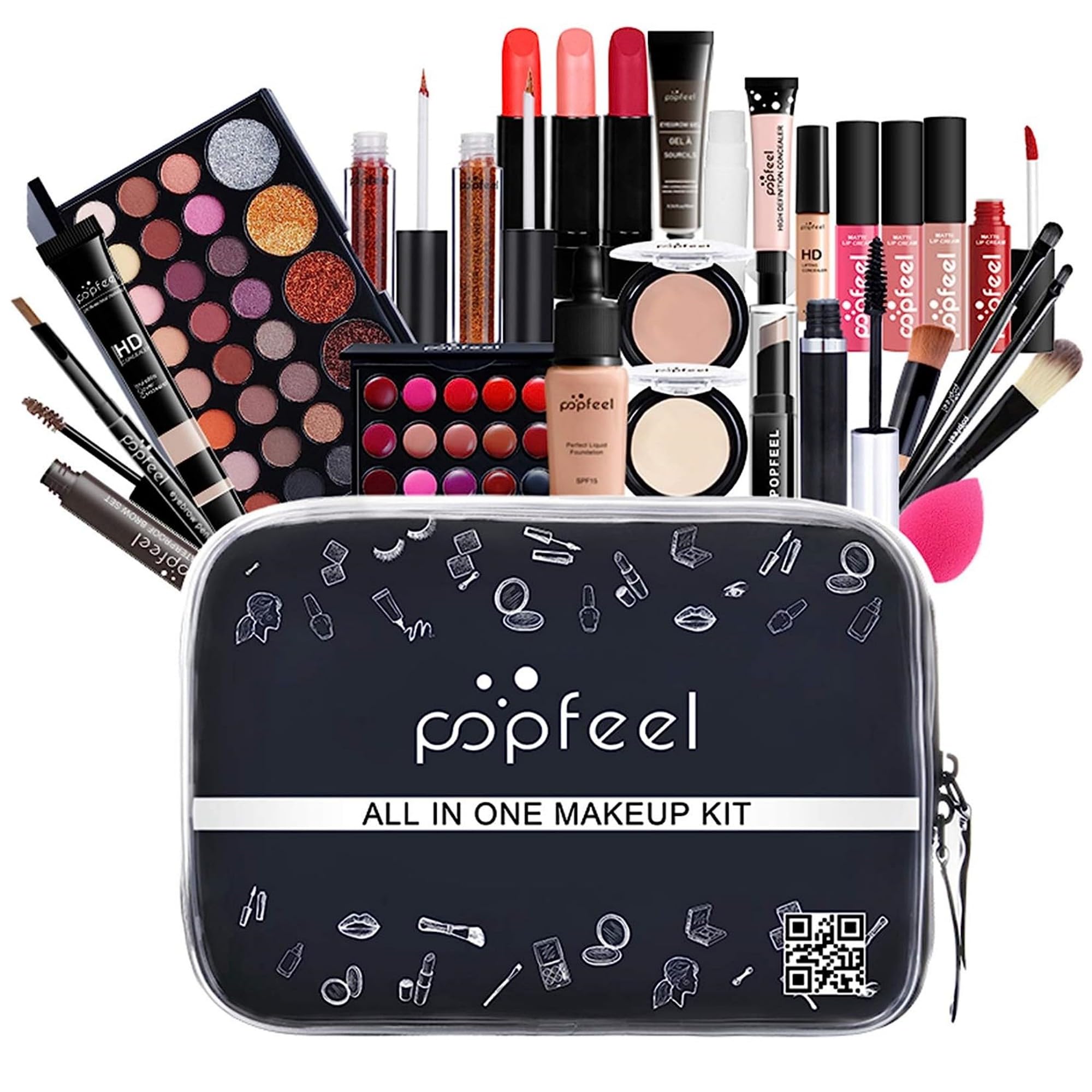 MAEPEOR All In One Makeup Kit 27PCS Makeup Kit for Women Full Kit Multi-Purpose Makeup Set for Beginners or Pros (27Pieces, KIT004)