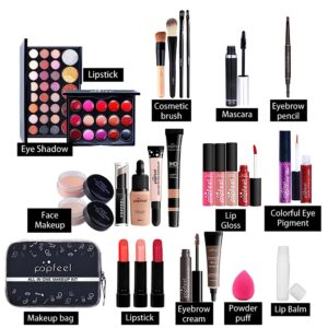 MAEPEOR All In One Makeup Kit 27PCS Makeup Kit for Women Full Kit Multi-Purpose Makeup Set for Beginners or Pros (27Pieces, KIT004)