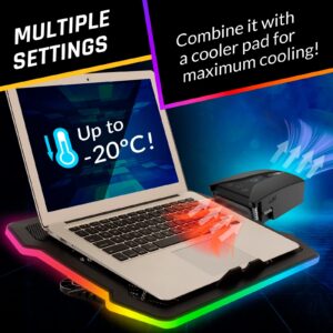 KLIM Tempest Laptop Cooler with Vacuum Fan - New 2024 - Gaming Laptop Fan with Display - Temperature Detection + Automatic/Manual Mode - 4000 RPM - Portable - Compatible with Laptop Cooling Pads