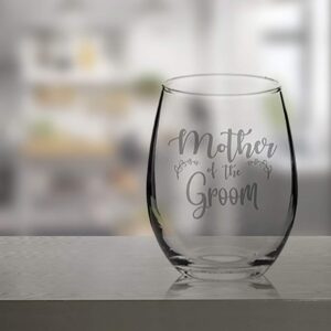 Veracco Mother Of The Groom Birthday Gifts For Her Grandma Stepmom From Daughter Son Wine Lover Party Favor Laser Engraved Double Wall Insulated Tumbler with Splash Proof Lid (Clear, Glass)