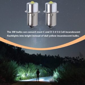 Swess Light Led Conversion Kit for Maglite LED Conversion Kit, 3W DC 4-12V LED Flashlight Bulbs for MagLite 3-6 Cell C/D Flashlights Torch (2 Pack)