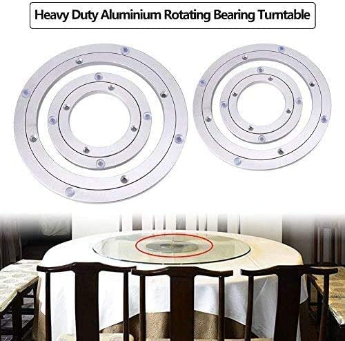 Dining Table Turntable, Heavy Duty Aluminium Alloy Rotating Bearing Swivel Plate Tabletop Round Smooth Turntable for Kaleidoscopes Tabletop Serving Trade Show Displays(6 Inch)