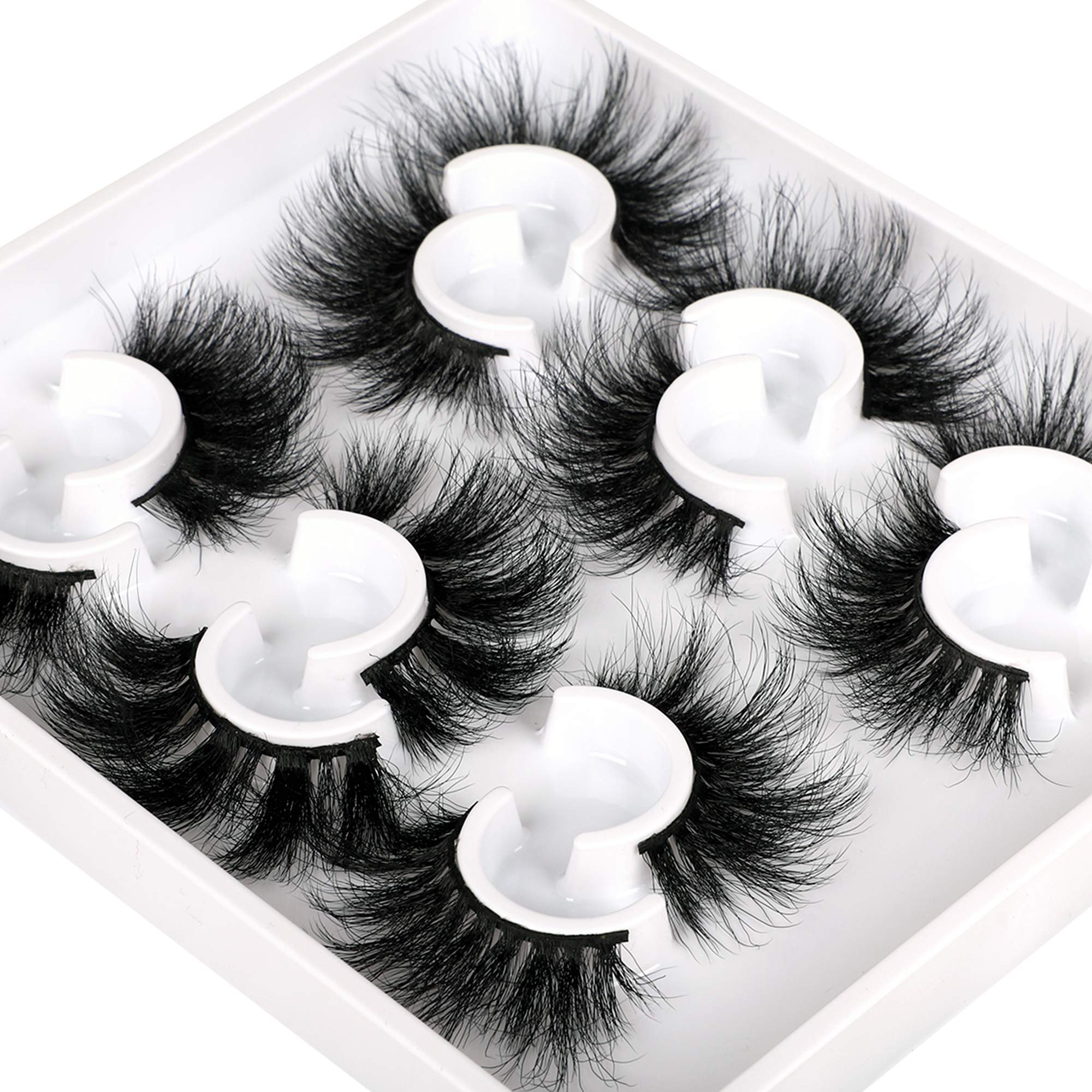 Mink Lashes Fluffy Eyelashes Dramatic Long Wispy Fake Eyelashes Thick 6 Styles Mixed Luxury Russian Strip D Curl False lashes Soft Handmade Reusable Lashes Pack