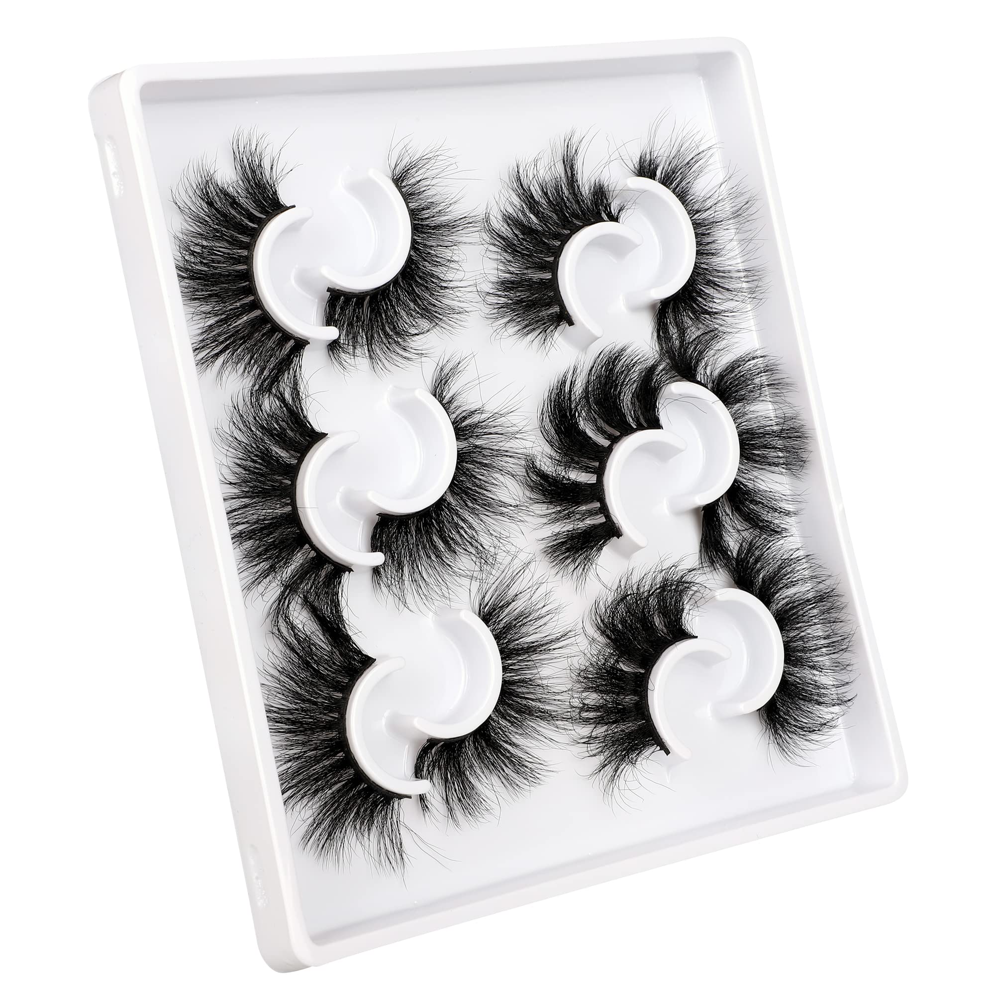 Mink Lashes Fluffy Eyelashes Dramatic Long Wispy Fake Eyelashes Thick 6 Styles Mixed Luxury Russian Strip D Curl False lashes Soft Handmade Reusable Lashes Pack