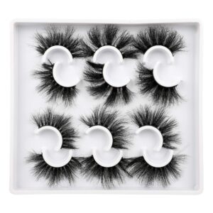 Mink Lashes Fluffy Eyelashes Dramatic Long Wispy Fake Eyelashes Thick 6 Styles Mixed Luxury Russian Strip D Curl False lashes Soft Handmade Reusable Lashes Pack