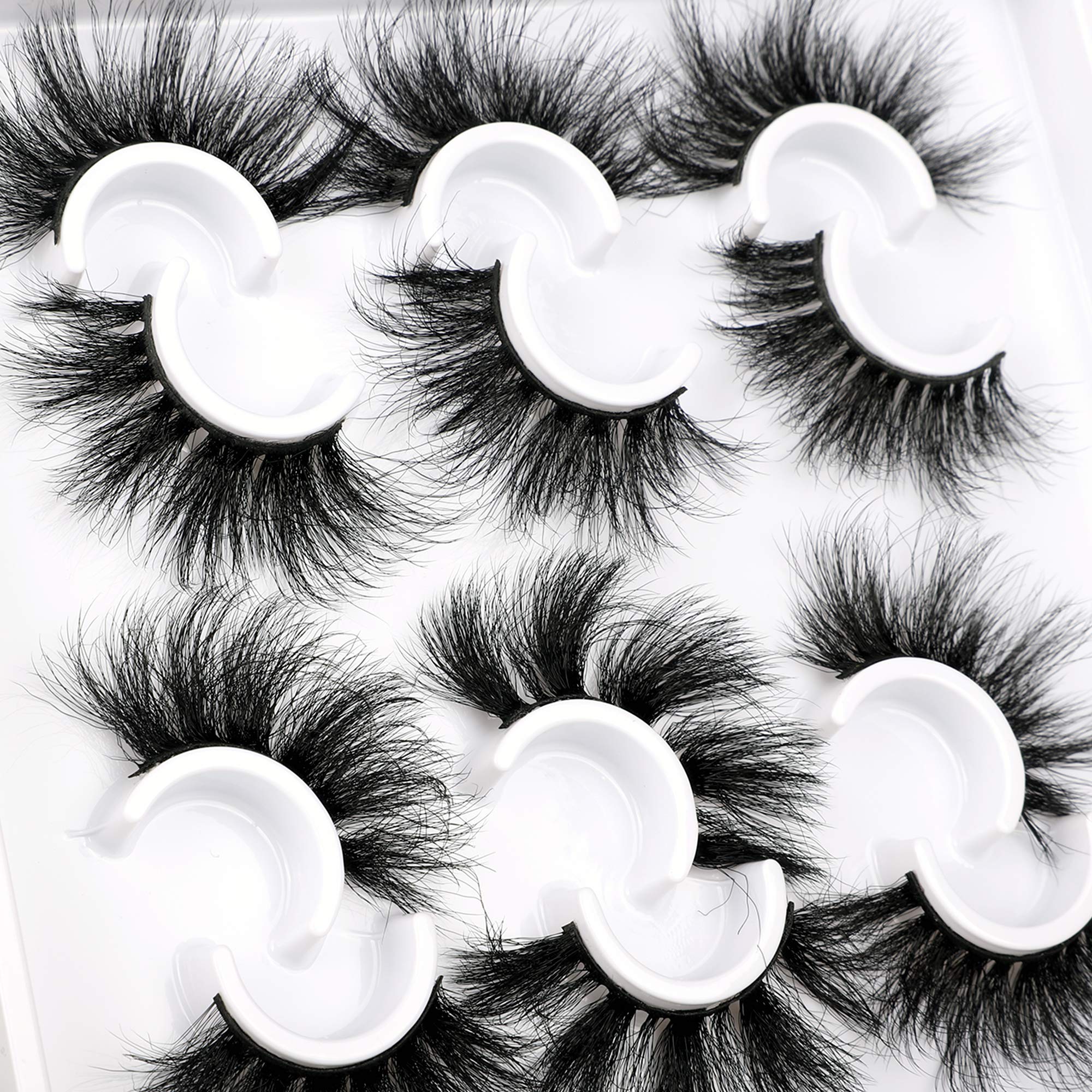 Mink Lashes Fluffy Eyelashes Dramatic Long Wispy Fake Eyelashes Thick 6 Styles Mixed Luxury Russian Strip D Curl False lashes Soft Handmade Reusable Lashes Pack