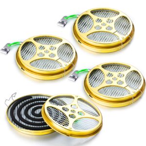 mosquito coil holder sandalwood coil holder portable sandalwood incense burner metal incense repellent holder for outdoor use deck patio camping supplies (4 pieces)