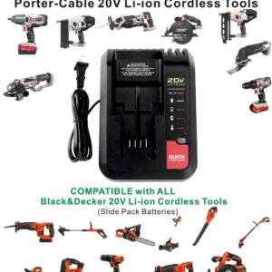 Anopiw PCC692L Upgraded Replace Porter Cable or Black and Decker 20V MAX Lithium Battery Charger LCS1620 LCS1620B LBXR20CK BDCAC202B PCC691L Compatible with Battery PCC680L PCC681L PCC682L PCC685L