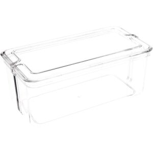 pioneer plastics 149c clear rectangular plastic container, 7.375" w x 3.6875" d x 3" h, pack of 2
