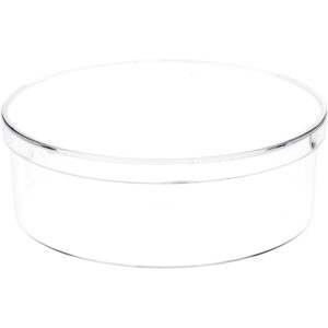 pioneer plastics 058c clear round plastic container, 4.375" w x 1.4375" h, pack of 12