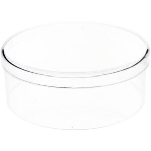 pioneer plastics 022c clear round plastic container, 2.75" w x 1.0625" h, pack of 2