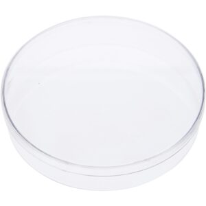 pioneer plastics 056c clear round petri dish plastic container, 4.3125" w x 0.875" h, pack of 12