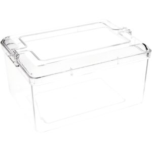 pioneer plastics 079c clear rectangular plastic container, 7.4375" w x 5.3125" d x 3.75" h