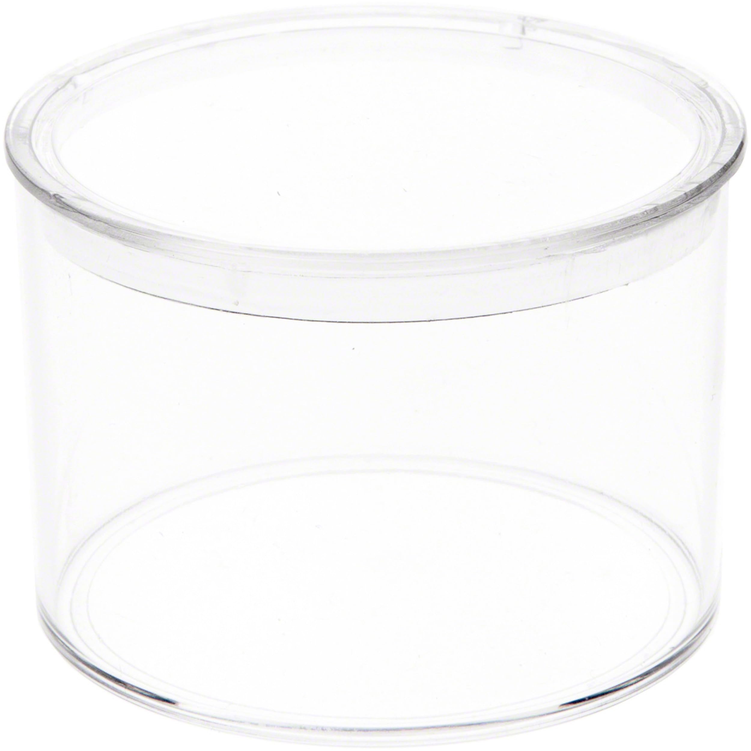 Pioneer Plastics 002C Clear Extra Small Round Plastic Container, 2" W x 1.4375" H, Pack of 12