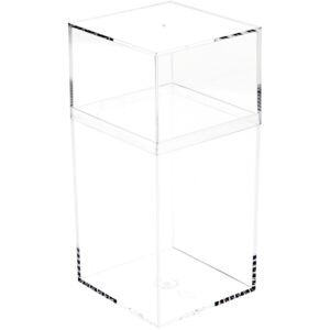 pioneer plastics 036c clear tall rectangular plastic container, 2.75" w x 2.625" d x 5.75" h