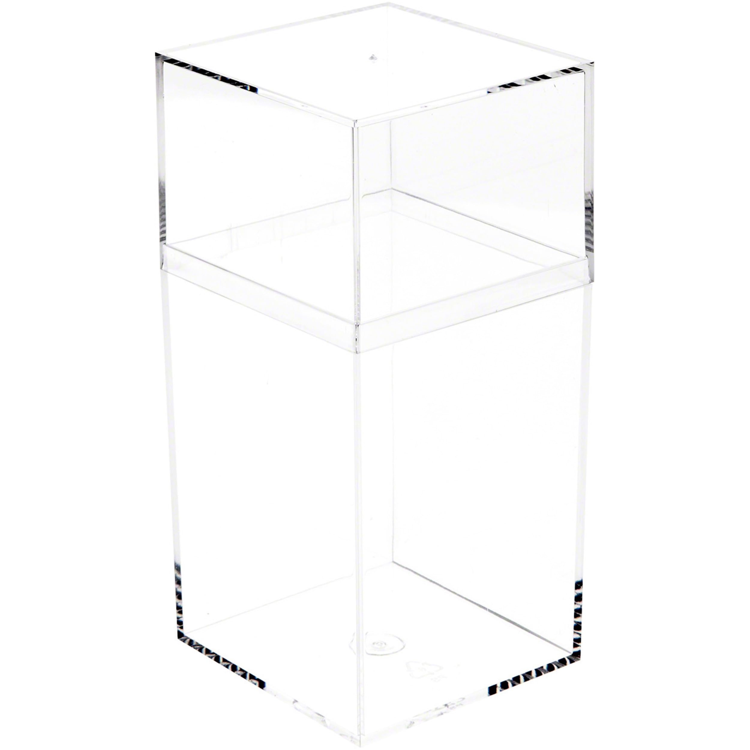 Pioneer Plastics 036C Clear Tall Rectangular Plastic Container, 2.75" W x 2.625" D x 5.75" H