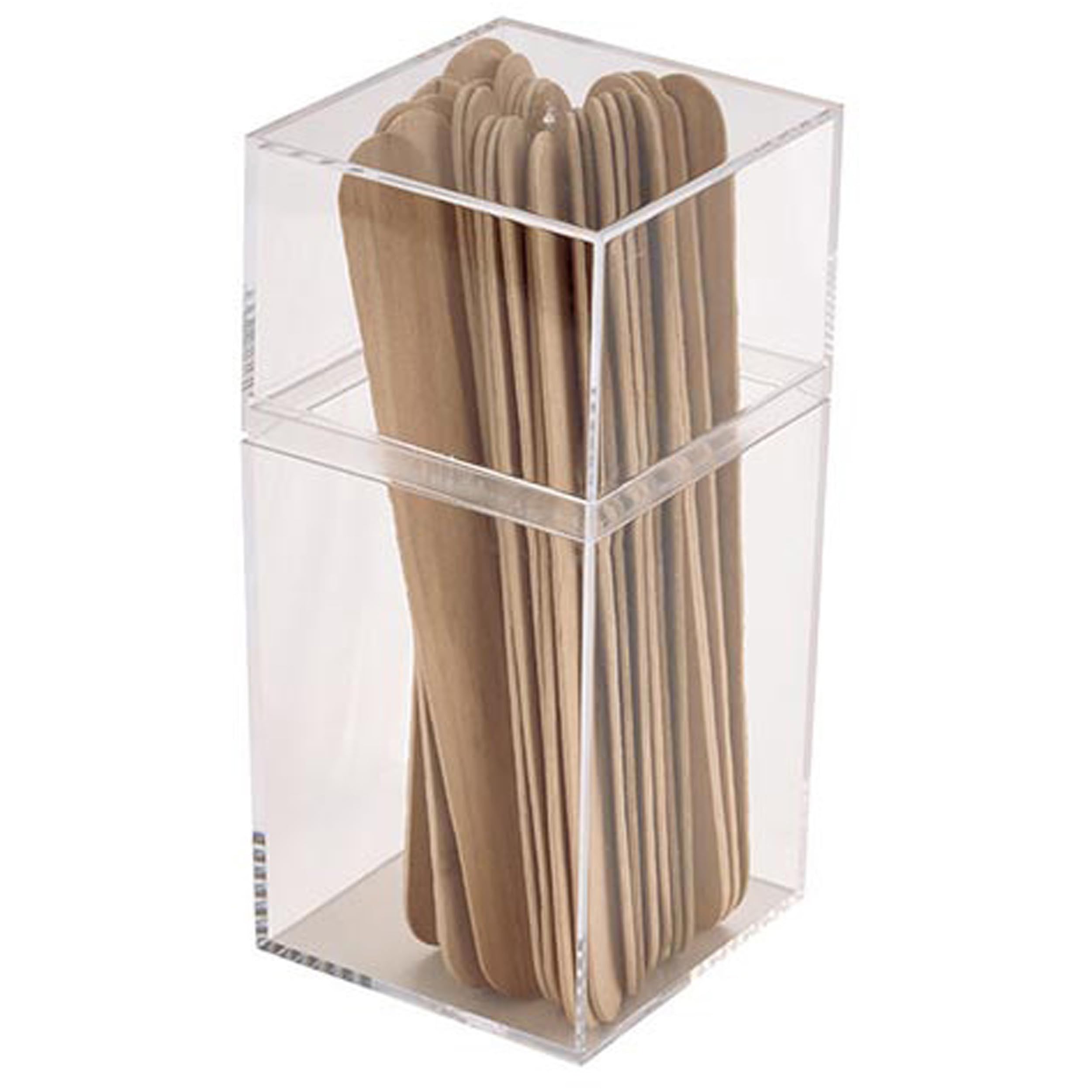 Pioneer Plastics 036C Clear Tall Rectangular Plastic Container, 2.75" W x 2.625" D x 5.75" H