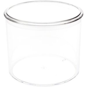pioneer plastics 283c clear round plastic container, 4.0625" w x 3.4375" h