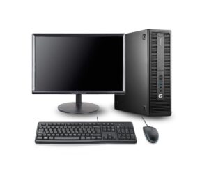 hp elitedesk 800 g2 sff desktop computer 24 inch fhd monitor dual hard drive pc(intel i5-6500 up to 3.6ghz, 8gb ram, 128gb ssd + 1tb hdd, wifi, hdmi, windows 10 professional) (renewed)