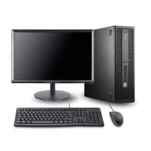 HP EliteDesk 800 G2 SFF Desktop Computer 24 Inch FHD Monitor Dual Hard Drive PC(Intel i5-6500 Up to 3.6GHz, 8GB RAM, 128GB SSD + 1TB HDD, WiFi, HDMI, Windows 10 Professional) (Renewed)