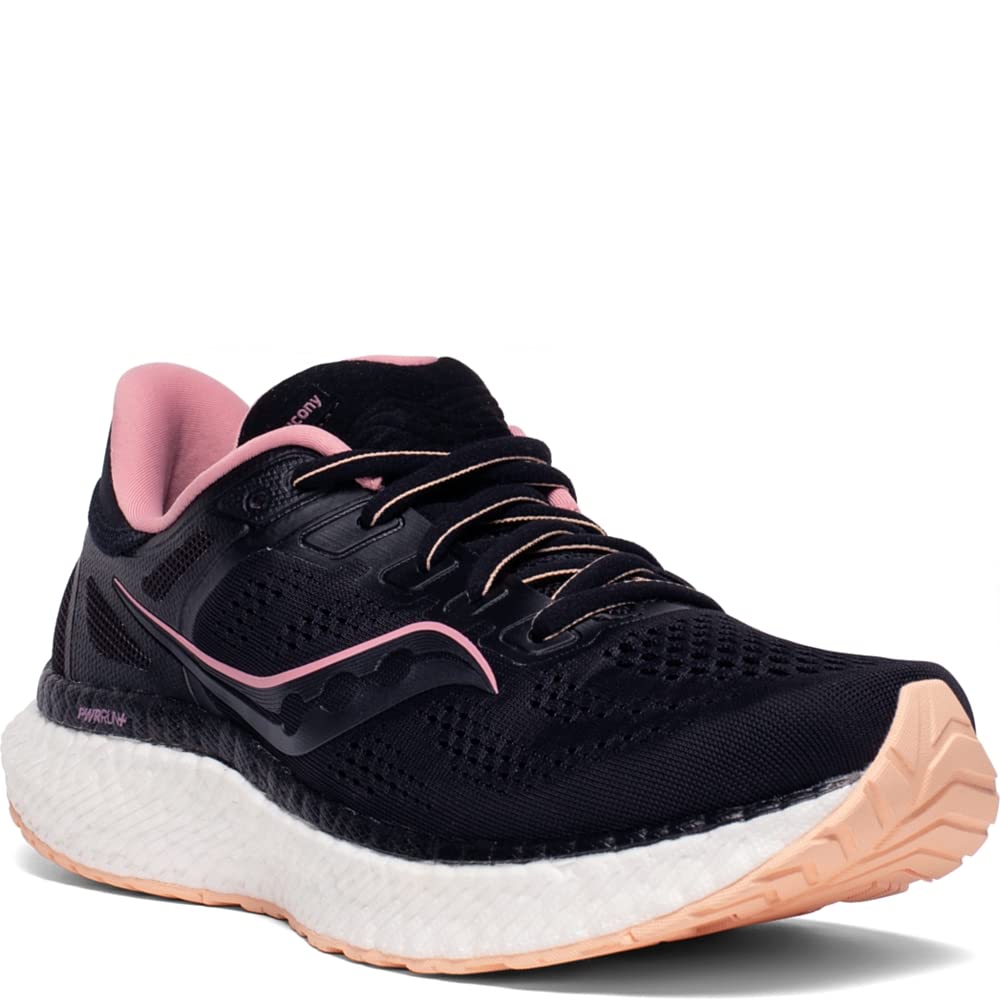 Saucony Women's Hurricane 23, Black/Rose, 6.5 Medium