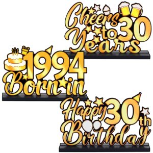 3 pieces happy 50th birthday party table decorations-born in 1974, cheer to 50 years table centerpiece sign wooden birthday presents congrats for birthday party dinner table topper favors