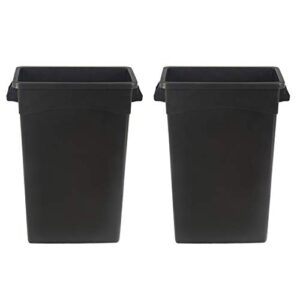 amazon basics rectangular commercial slim trash can, 23 gallon (pack of 2), black (previously amazoncommercial brand)