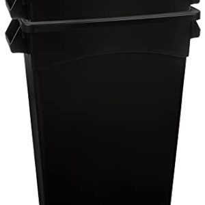 Amazon Basics Rectangular Commercial Slim Trash Can, 23 gallon (Pack of 2), Black (Previously AmazonCommercial brand)