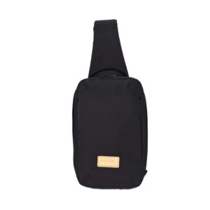 apex sling bag for men and women, xl sling backpack laptop shoulder bag cross body with 13" laptop sleeve, modern minimal adjustable - black
