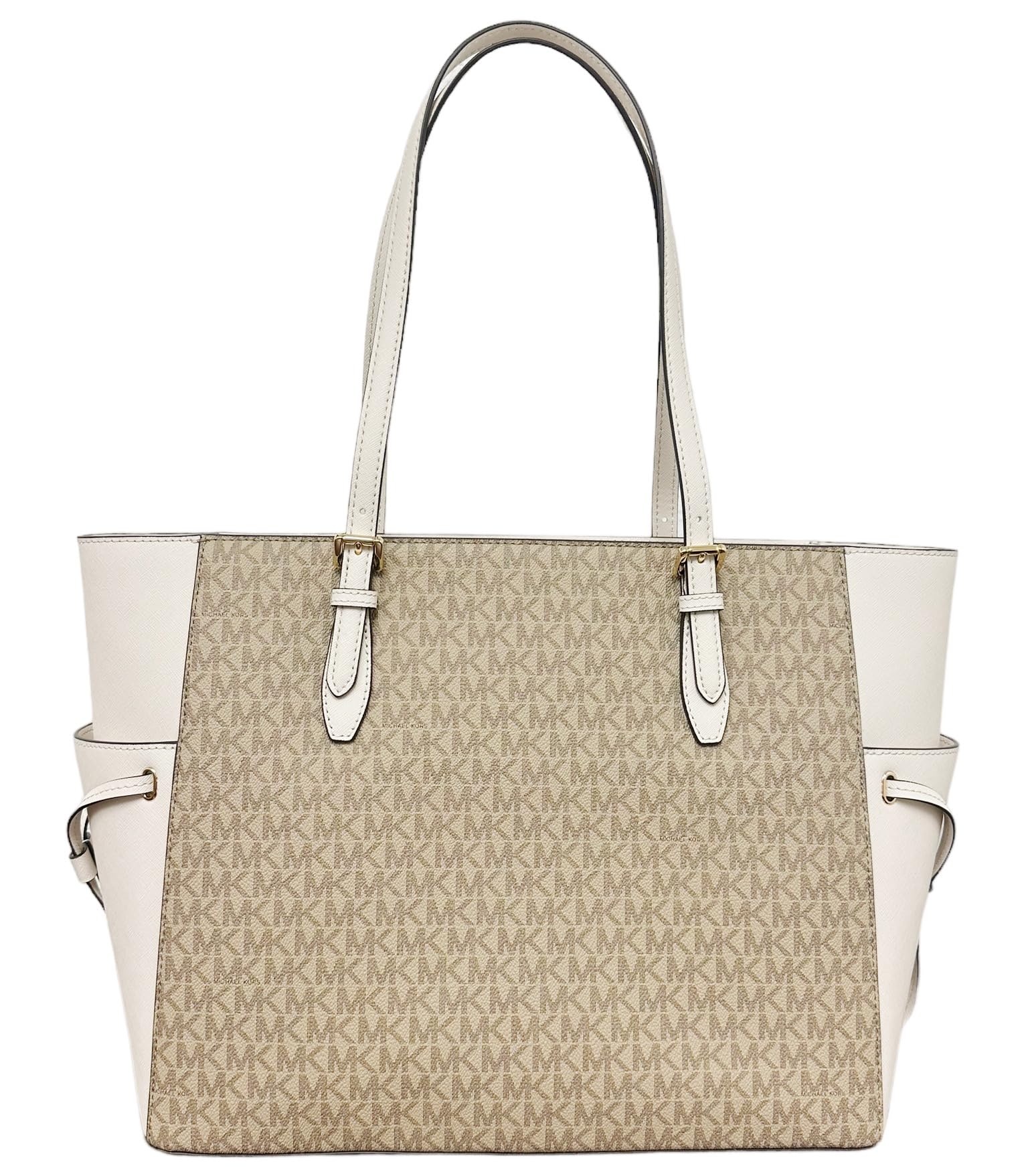 Michael Kors Gilly Large Jet Set Drawstring Top Zip Tote (Light Cream Multi MK)