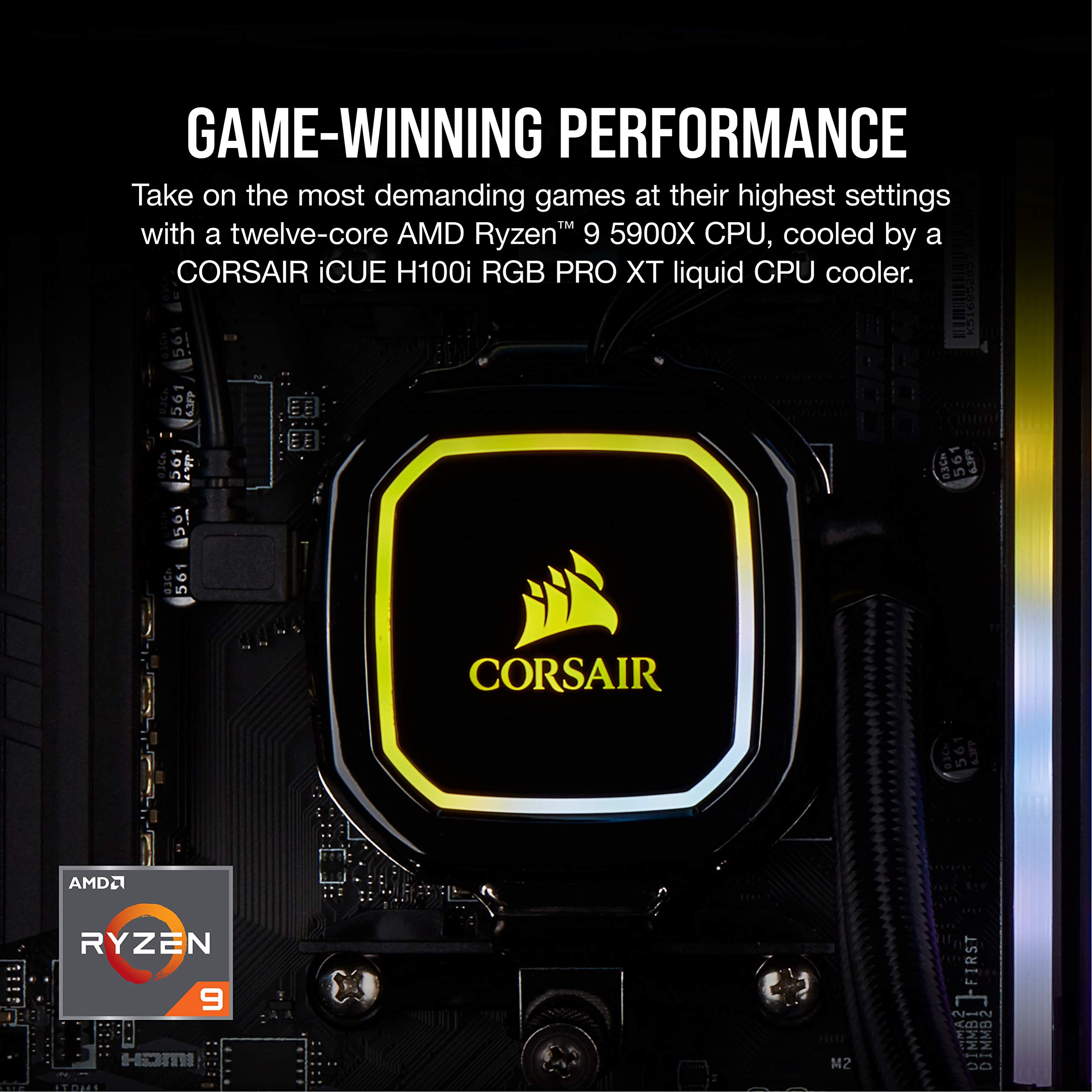 CORSAIR VENGEANCE a7200 Series Gaming PC - AMD Ryzen 9 5900X CPU - NVIDIA® GeForce RTX™ 3080 Graphics - 32GB CORSAIR VENGEANCE RGB PRO DDR4 Memory