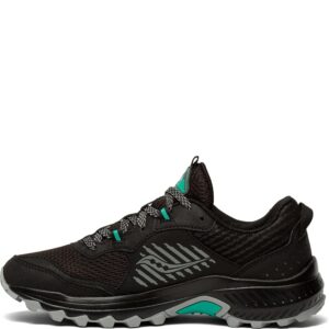 saucony women's excursion tr15 gtx trail running shoe, black/charcoal, 5.5