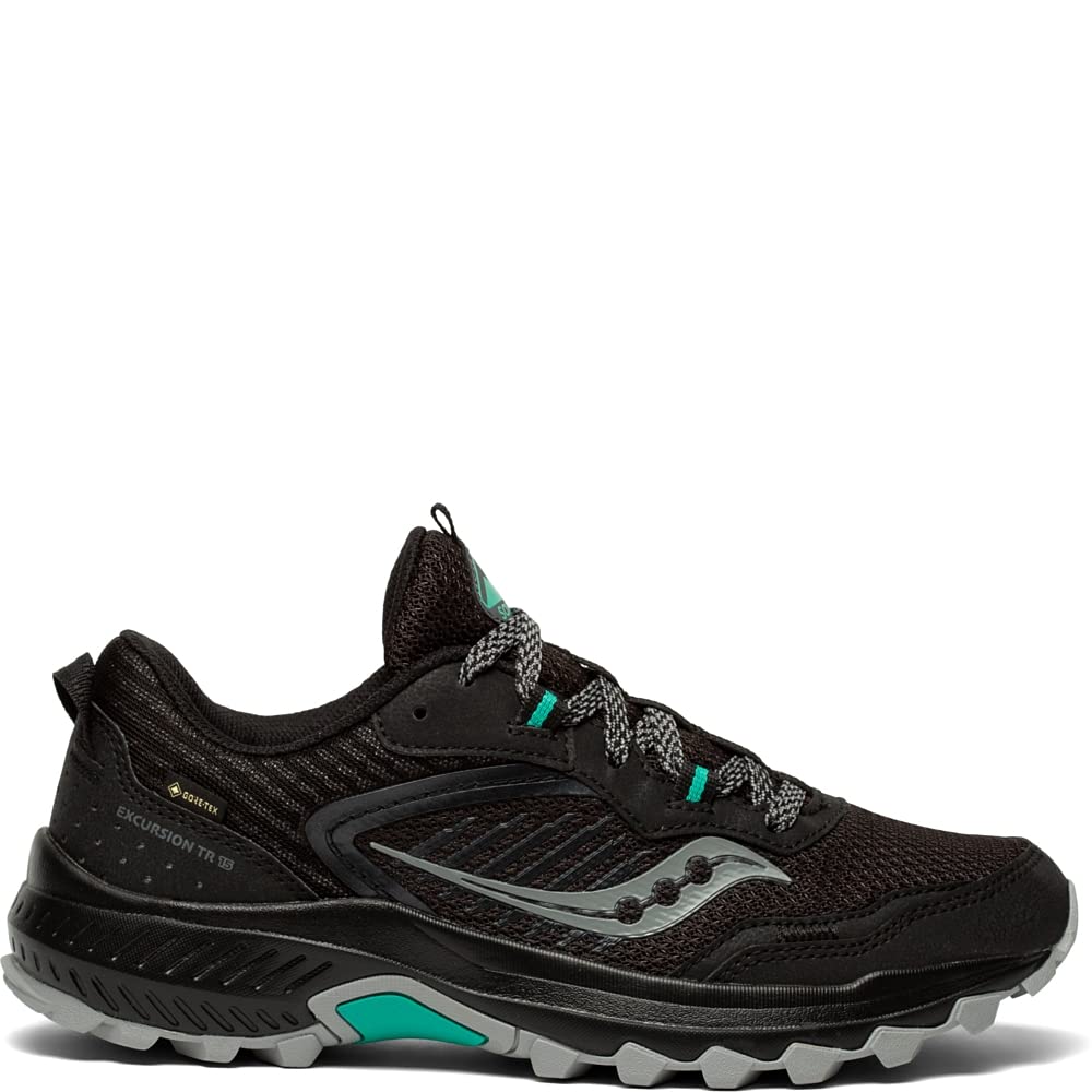 Saucony Women's Excursion TR15 GTX Trail Running Shoe, Black/Charcoal, 5.5