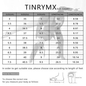 TINRYMX Closed Toe Dance Shoes Women Mary Jane Shoes Latin Ballroom Salsa Shoes Character Shoes, US 7