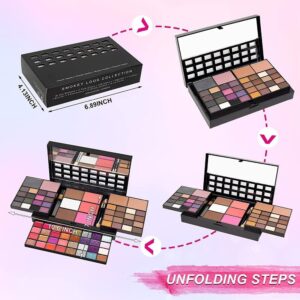Makeup Kit for Women Full Kit including 36 Eyeshadow Makeup,16 Lip Gloss,12 Glitter Cream, 4 Concealer, 3 Blusher,1 Bronzer, 2 Highlight and Contour - All in One Makeup Kit 74 Colors