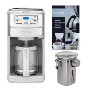 cuisinart automatic grind and brew 12-cup coffeemaker bundle with descaling powder and coffee canister (3 items)