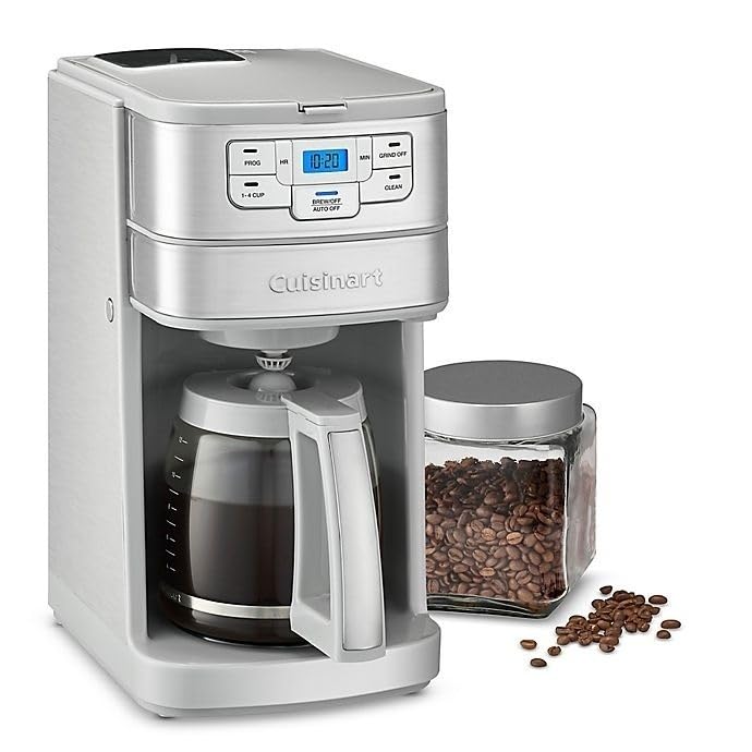 Cuisinart Automatic Grind and Brew 12-Cup Coffeemaker Bundle with Descaling Powder and Coffee Canister (3 Items)