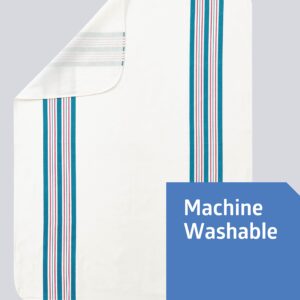 Medline Kuddle Up Hospital Receiving Baby Blankets, 100% Cotton, 30" x 40", White with Blue/Pink Stripes (Pack of 3)
