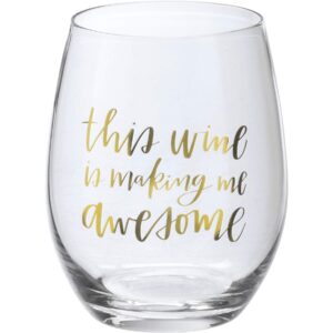 this wine is making me awesome stemless wine glass 15 oz
