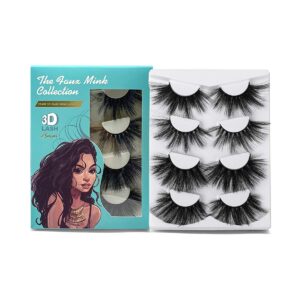 sy lashes 25mm lashes 3d faux mink lashes fluffy dramatic false eyelashes 6d wispy long handmade fake lashes cruelty-free & reusable thick full strip eye lashes pack 4pairs