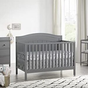 Oxford Baby North Bay 4-in-1 Convertible Baby Crib, Dove Gray, GreenGuard Gold Certified