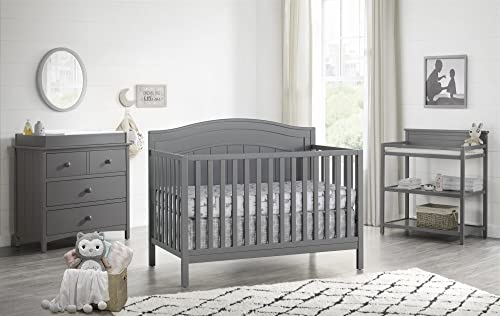 Oxford Baby North Bay 4-in-1 Convertible Baby Crib, Dove Gray, GreenGuard Gold Certified