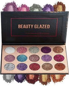 beauty searcher 15 colors eyeshadow, glitters shimmer pigment pressed makeup palette eyes cosmetic