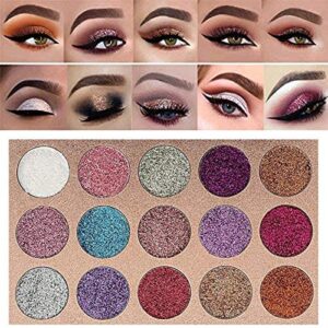 Beauty Searcher 15 Colors Eyeshadow, Glitters Shimmer Pigment Pressed Makeup Palette Eyes Cosmetic