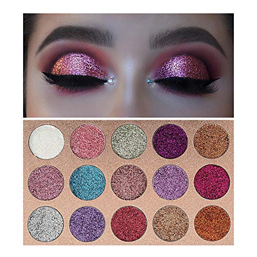 Beauty Searcher 15 Colors Eyeshadow, Glitters Shimmer Pigment Pressed Makeup Palette Eyes Cosmetic