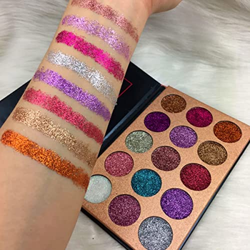 Beauty Searcher 15 Colors Eyeshadow, Glitters Shimmer Pigment Pressed Makeup Palette Eyes Cosmetic