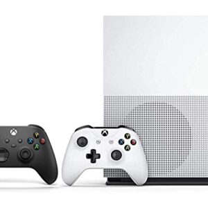 Microsoft Classic Original Xbox One S 1TB HDD with 4K Blu-ray DVD Reader, Two Wireless Controllers Black and White Included,1-Month Game Pass Trial, 14-Day Xbox Live Gold + AllyFlex Sports Cup Mat