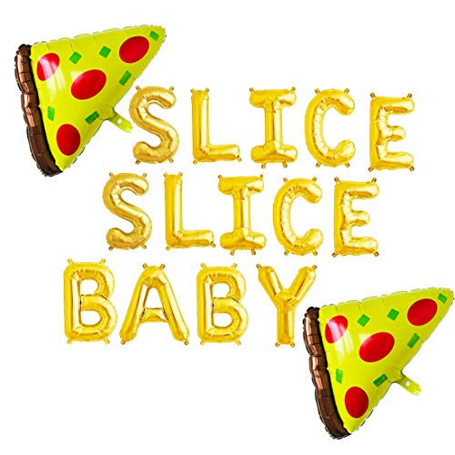 HEETON SLICE SLICE BABY Balloons Pizza Party Decorations Banner Balloons Large Pizza Balloon Slice Pizza Kids Party Balloons