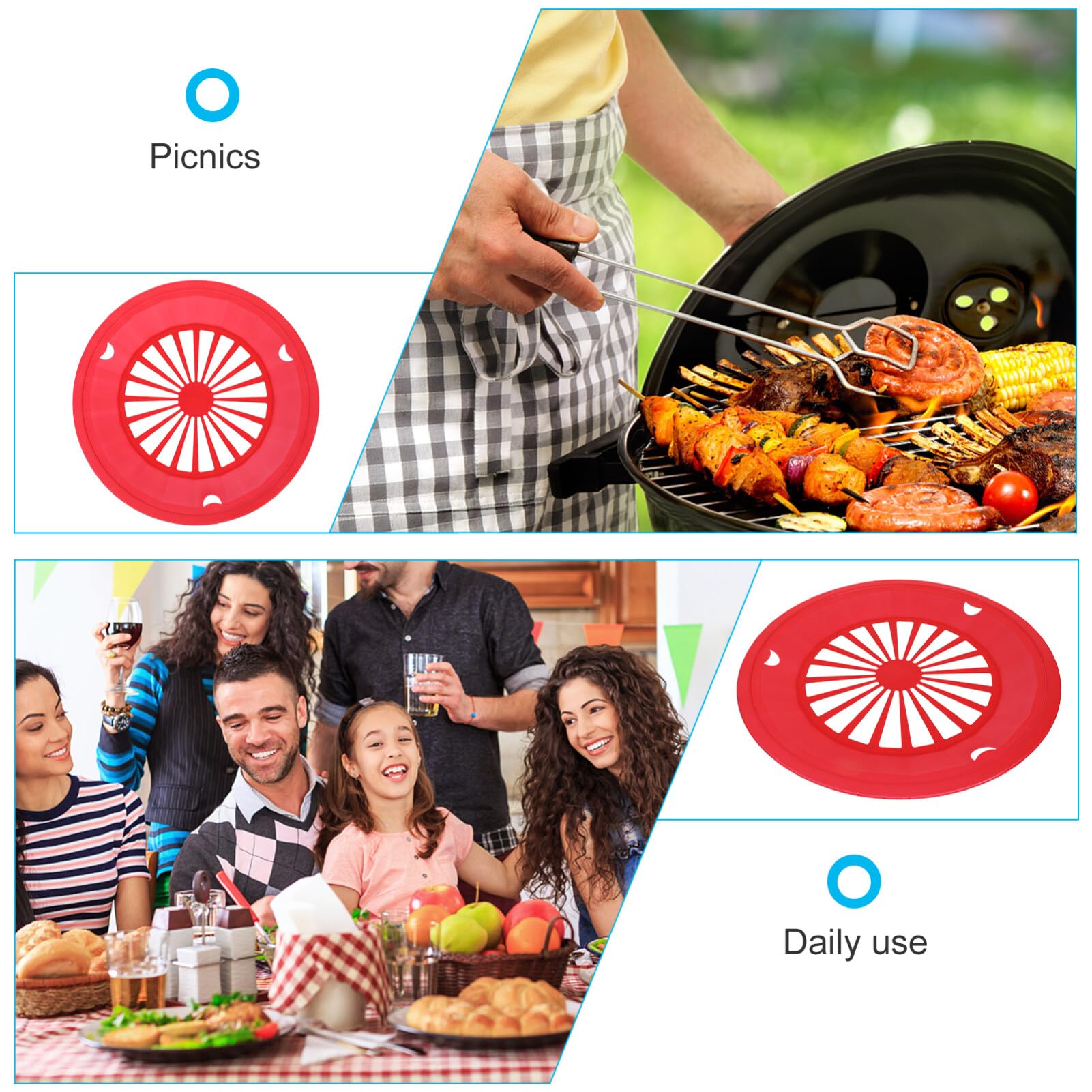 DOITOOL 10pcs Grill Plate Round Bbq Paper Plate Trays Disposable Plates Holder Bbq Plate Tray Floral Paper Plates Snack Platter Colorful Plates Picnic Plate Tray Thing Plastic Food Travel